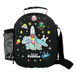 Smily Kiddos Hartop Eva Lunch Bag space theme - Black