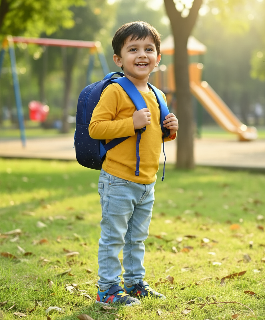 Galactic Adventure Neoprene Preschool Backpack – Navy Blue