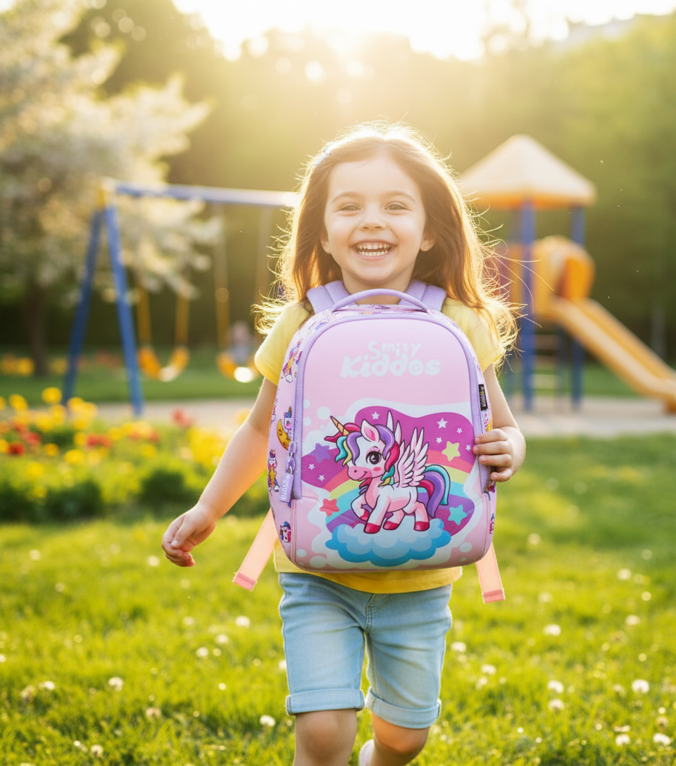 Magical Unicorn Theme Neoprene Preschool Backpack – Pink
