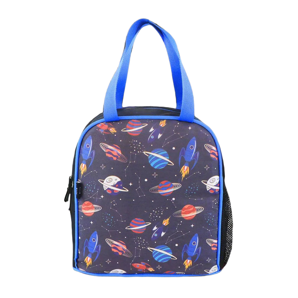 Smily kiddos joy lunch bag- space Theme - Violet