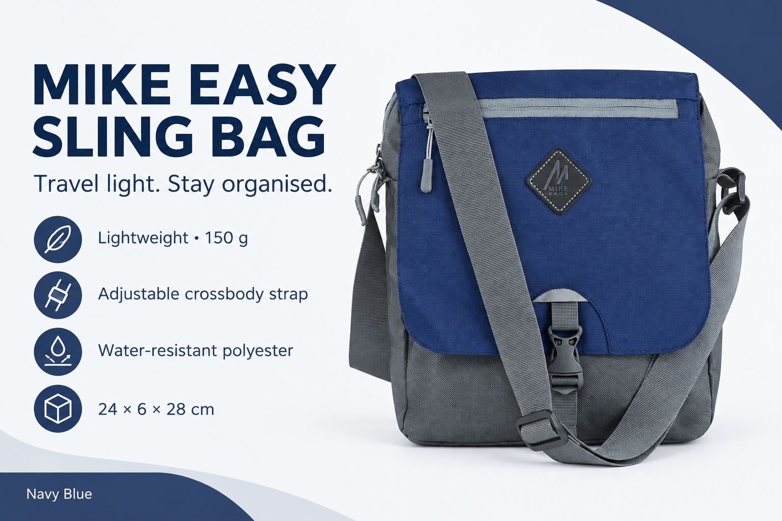 Easy Sling Bag - Navy Blue