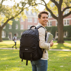 MIKE Elite Transit Backpack – Black | 23.5L Backpack with Rain Cover