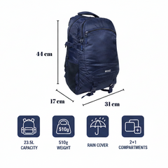 MIKE Elite Transit Backpack – Blue | 23.5L Backpack with Rain Cover