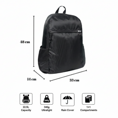 Mike Force Backpack – Black | 22.5L Lightweight Backpack