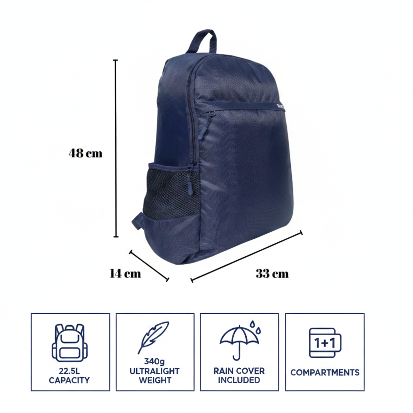 Mike Force Backpack – Blue | 22.5L Lightweight Backpack