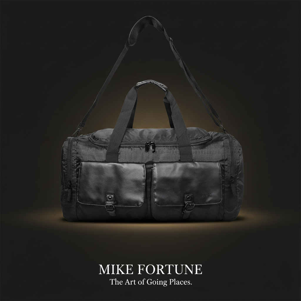 Mike Fortune Duffle Bag – Black | Large Travel & Gym Duffle