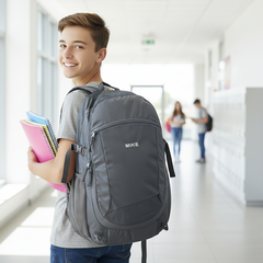 MIKE Terminal Backpack – Grey | 30L Backpack with Rain Cover