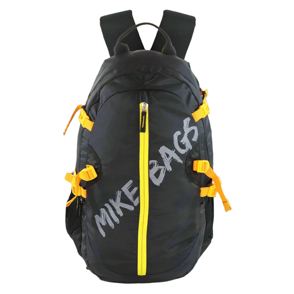 Mike Enticer 42L Trekking Backpack - Black with Yellow Zip
