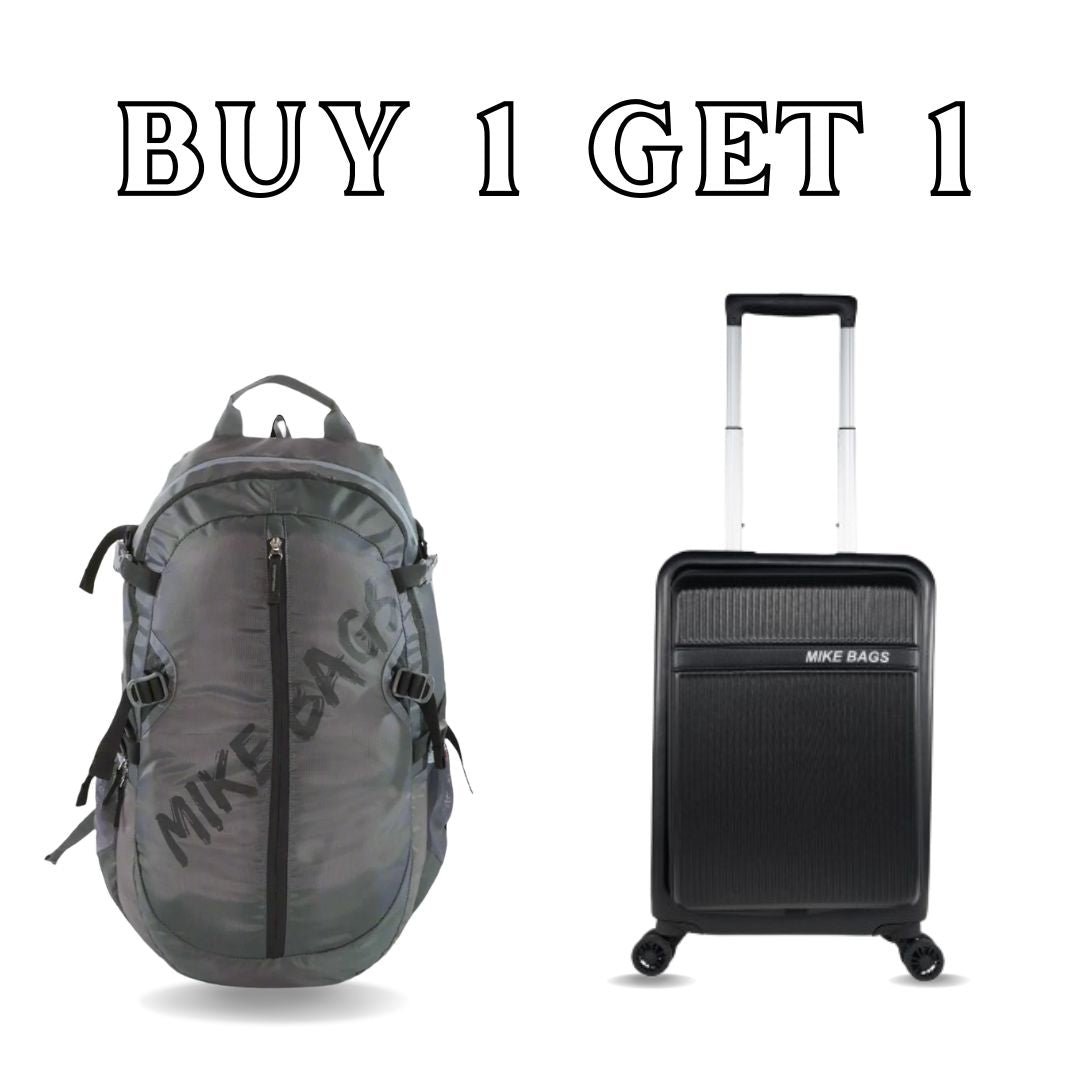 Mike Travel Combo: 42L Enticer Trekking Backpack & Nova 39L Hard Case Trolley Bag | Buy 1 Get 1