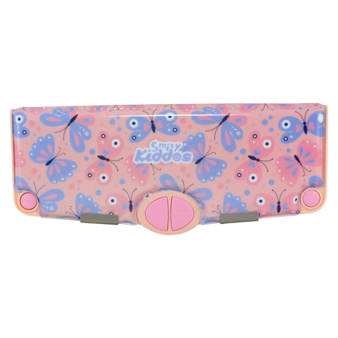 Image of Smily Kiddos Multi Functional Pop Out Pencil Box for Kids Stationery for Children - Butterfly Theme - Peach