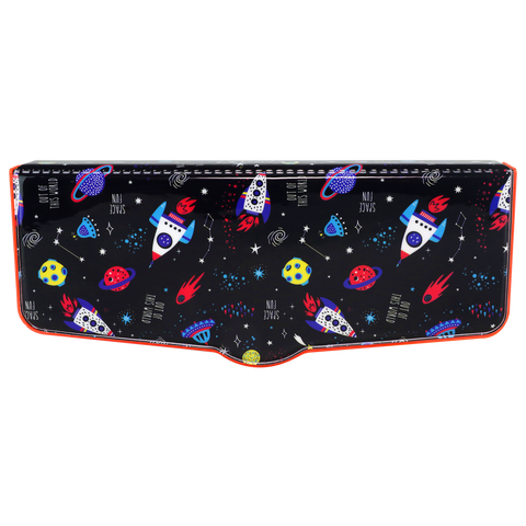 Image of Smily Kiddos Multi Functional Pop Out Pencil Box for Kids Stationery for Children - Space Theme - Black Red