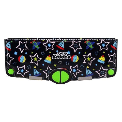 Image of Smily Kiddos Multi Functional Pop Out Pencil Box for Kids Stationery for Children - Star Theme - Black