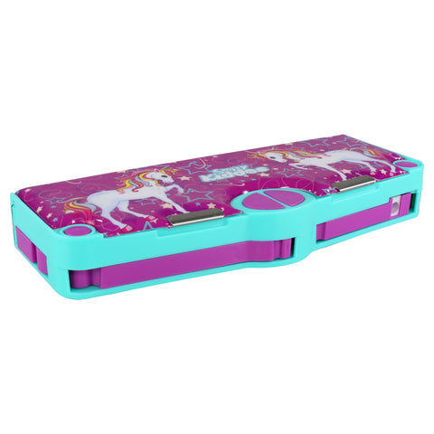 Image of Smily Kiddos Multi Functional Pop Out Pencil Box for Kids Stationery for Children - Unicorn Theme - purple