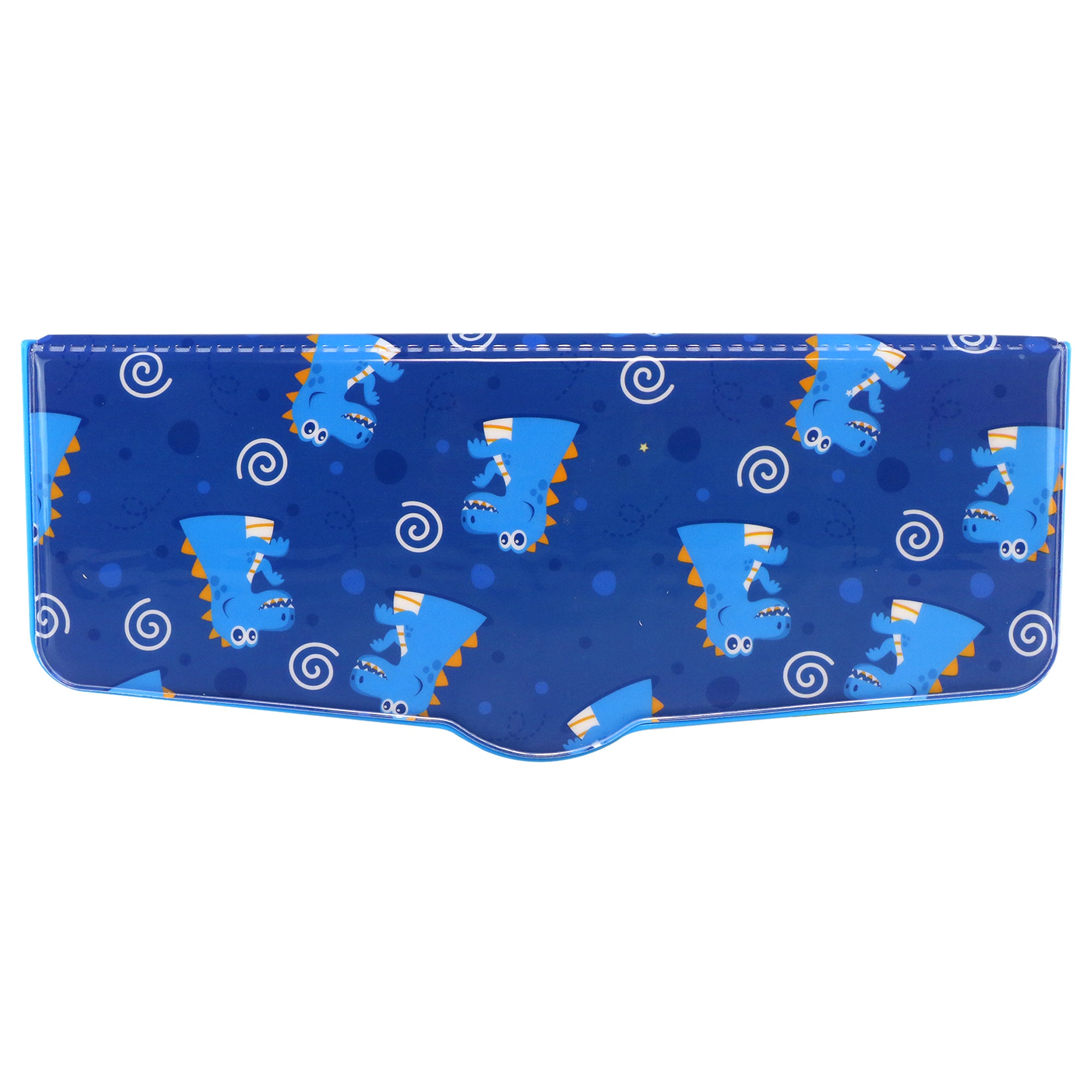 Smily Kiddos Multi Functional Pop Out Pencil Box for Kids Stationery for Children - Dino Theme - Blue
