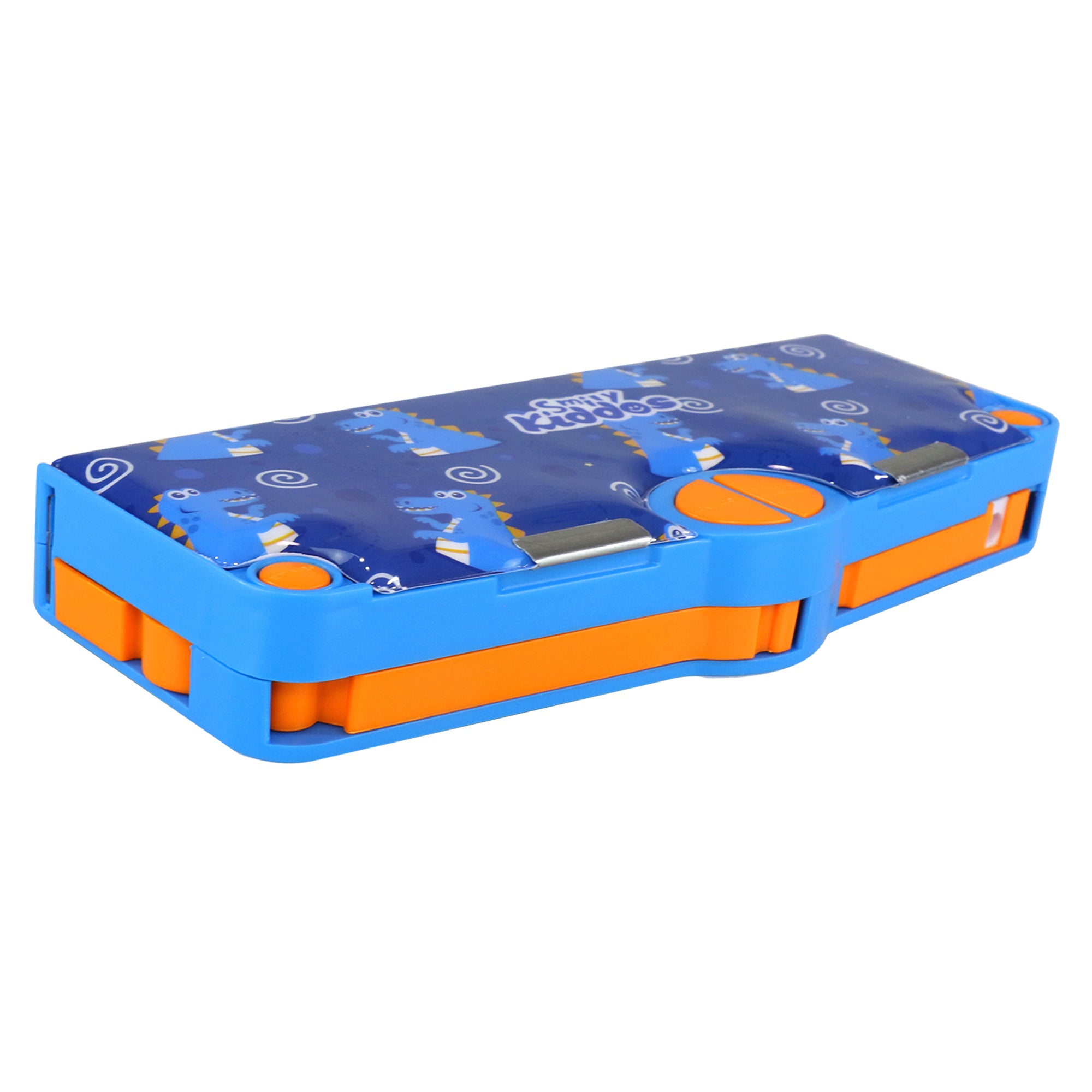 Smily Kiddos Multi Functional Pop Out Pencil Box for Kids Stationery for Children - Dino Theme - Blue