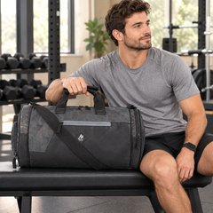Mike Dual Tone Pro Gym Bag with Shoe Compartment – Grey