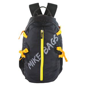 Mike Enticer Trekking Backpack - Black Bag with Yellow Zip