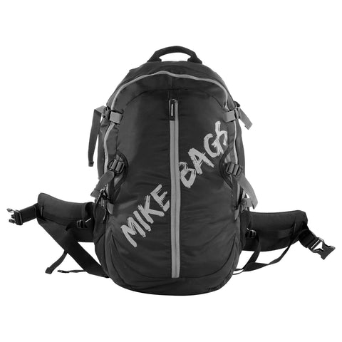 Image of Mike Enticer Trekking Backpack - Black Bag with Grey Zip