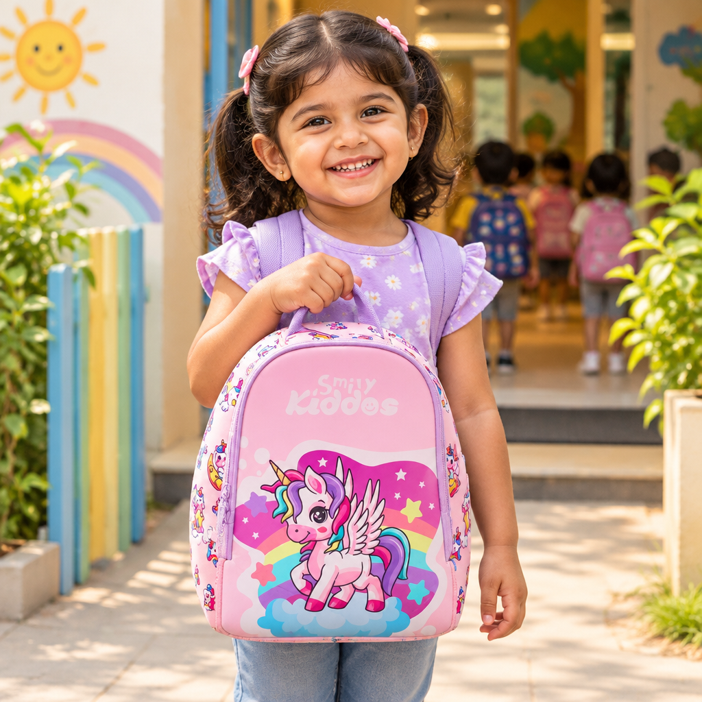 Magical Unicorn Theme Neoprene Preschool Backpack – Pink