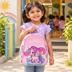 Magical Unicorn Theme Neoprene Preschool Backpack – Pink