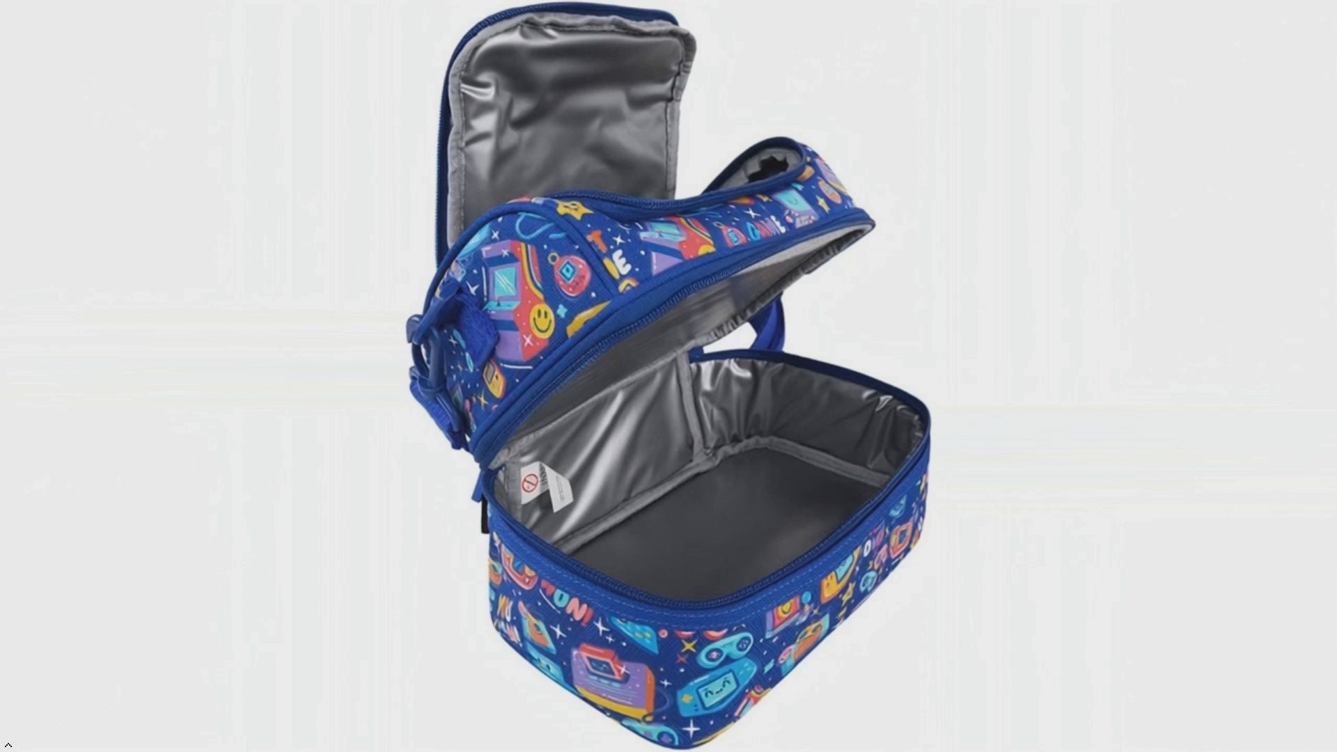 Double Decker Lunch Bag V3 - Gamer Theme - Blue