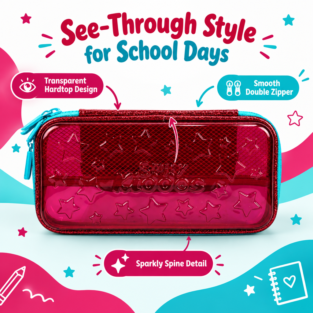 PVC Small Pencil Case - Pink