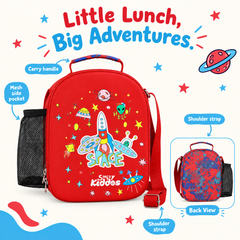 Hardtop Eva Lunch Bag - Space Theme - Red