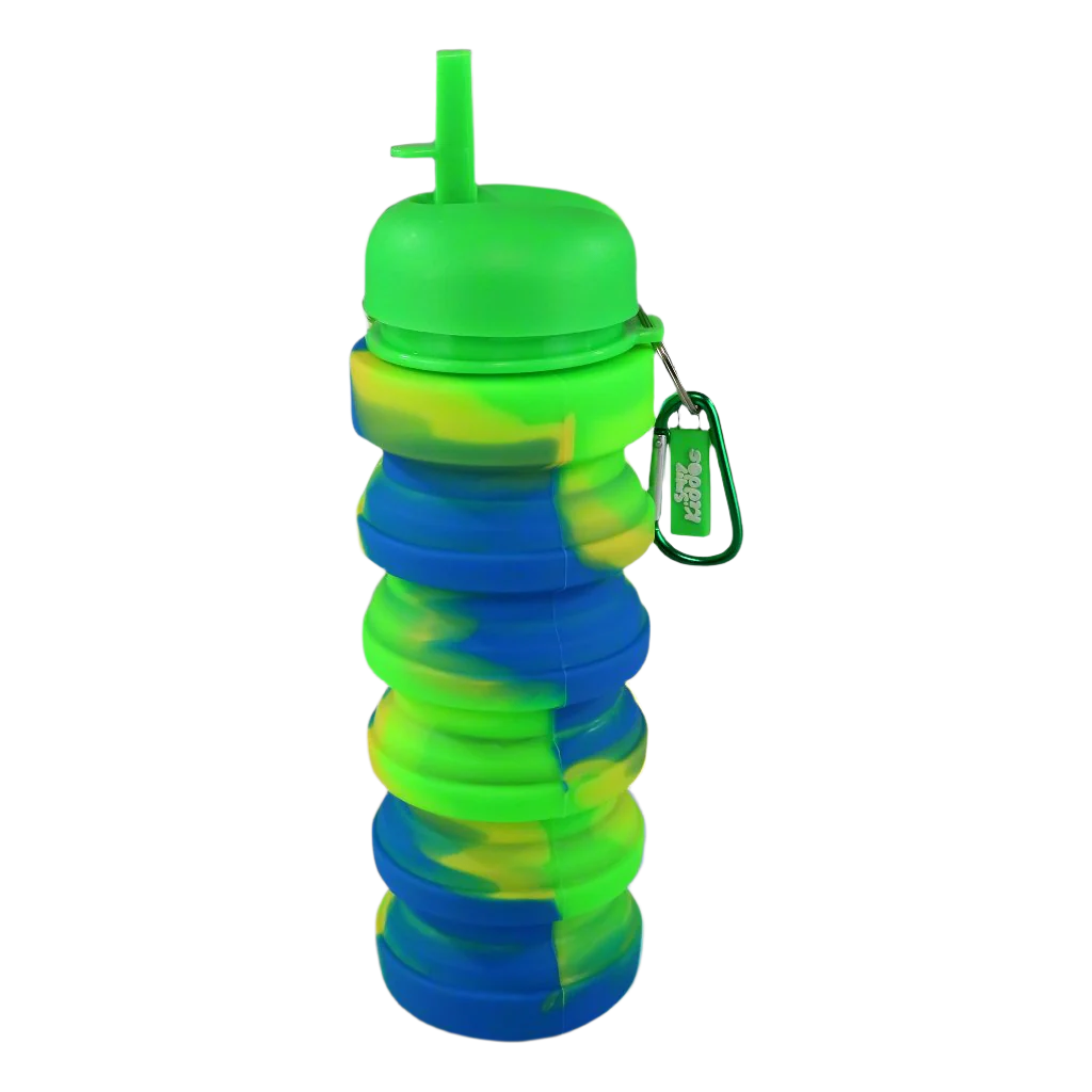 Smily Kiddos Silicone Expandable & Foldable Water Bottle Green