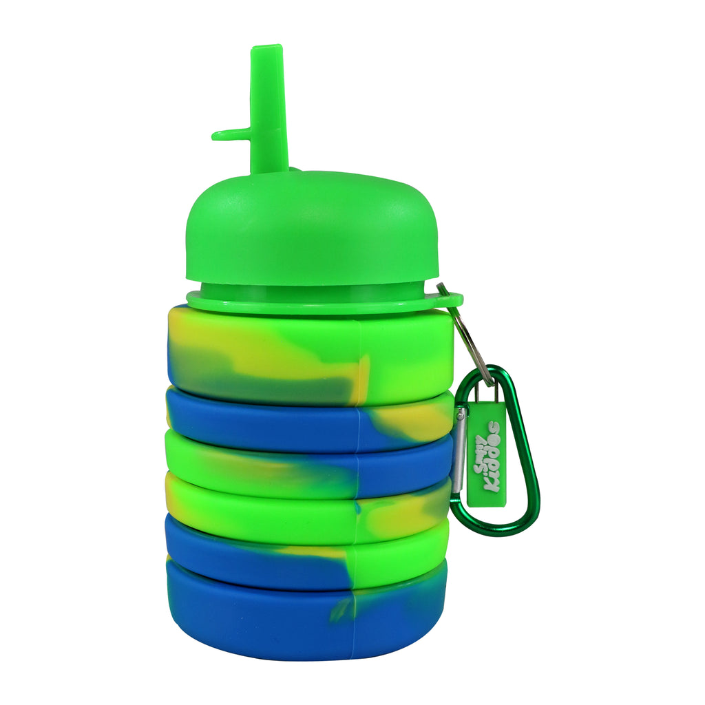 Smily Kiddos Silicone Expandable & Foldable Water Bottle Green