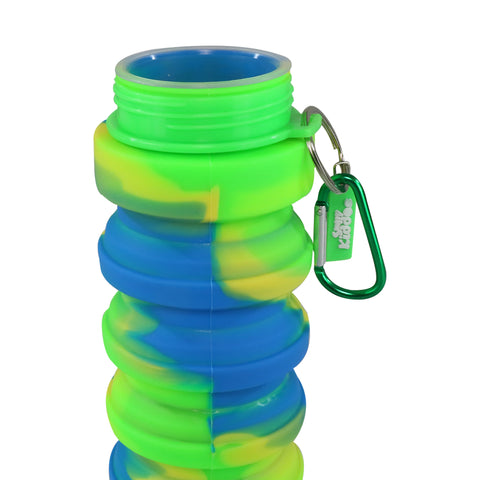 Smily Kiddos Silicone Expandable & Foldable Water Bottle Green