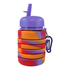 Silicone Expandable & Foldable Water Bottle Violet closed