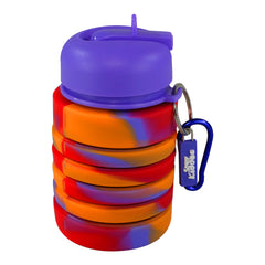 Silicone Expandable & Foldable Water Bottle Violet closed 2