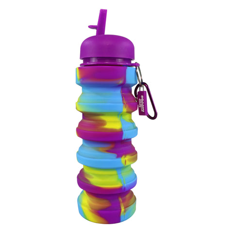 Image of Smily Kiddos Silicone Expandable & Foldable Water Bottle Purple