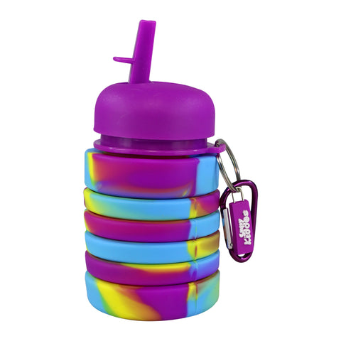 Image of Smily Kiddos Silicone Expandable & Foldable Water Bottle Purple