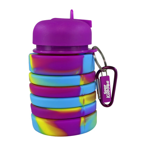 Image of Smily Kiddos Silicone Expandable & Foldable Water Bottle Purple