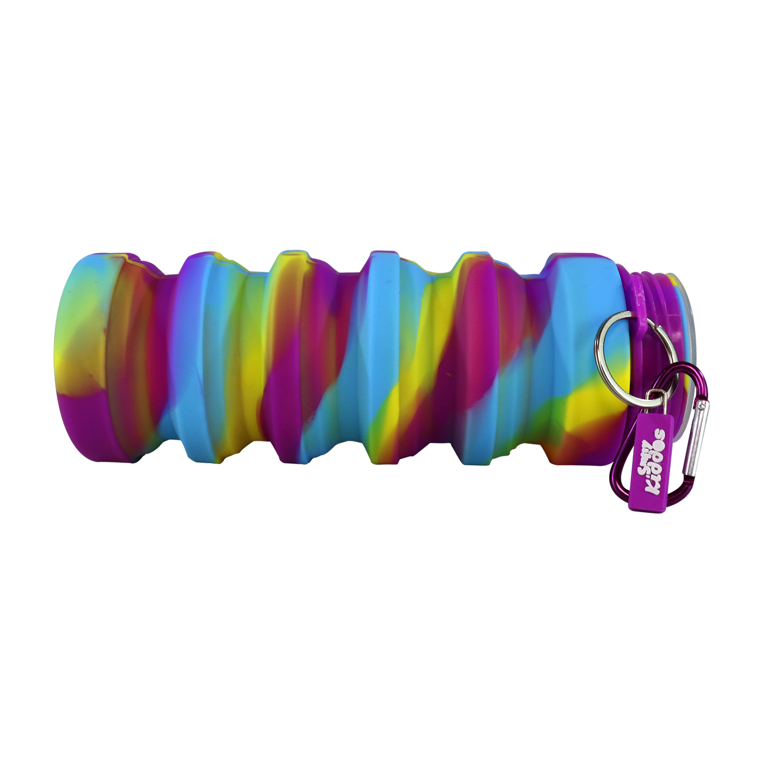 Silicone Expandable & Foldable Water Bottle Purple middle