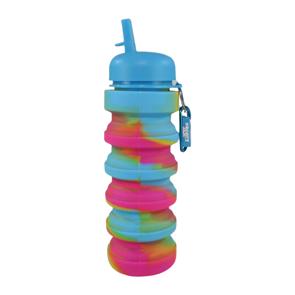 Smily Kiddos Silicone Expandable & Foldable Water Bottle Light Blue