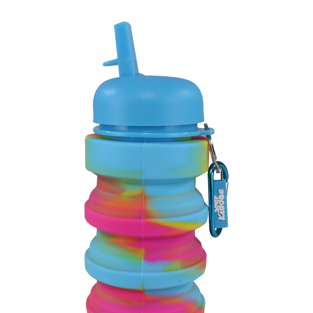 Smily Kiddos Silicone Expandable & Foldable Water Bottle Light Blue