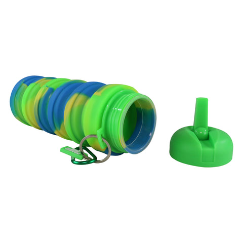 Image of Smily Kiddos Silicone Expandable & Foldable Water Bottle Green