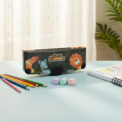 Smily Kiddos Pop-Out Pencil Box for Kids | Jungle Theme (Green)
