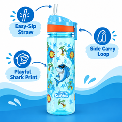 Straight Sipper Bottle - Happy Shark