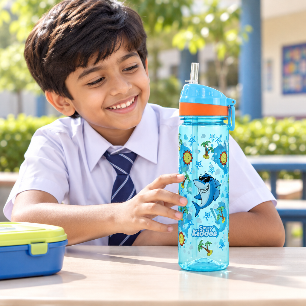 Straight Sipper Bottle - Happy Shark