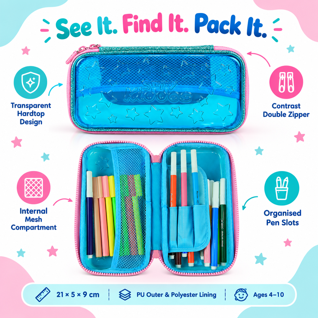 PVC Small Pencil Case - Light Blue