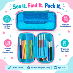 PVC Small Pencil Case - Light Blue