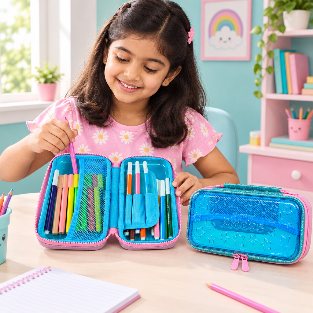 PVC Small Pencil Case - Light Blue