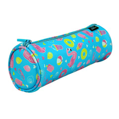 Swan Elegance Round Pencil Pouch – Light Blue