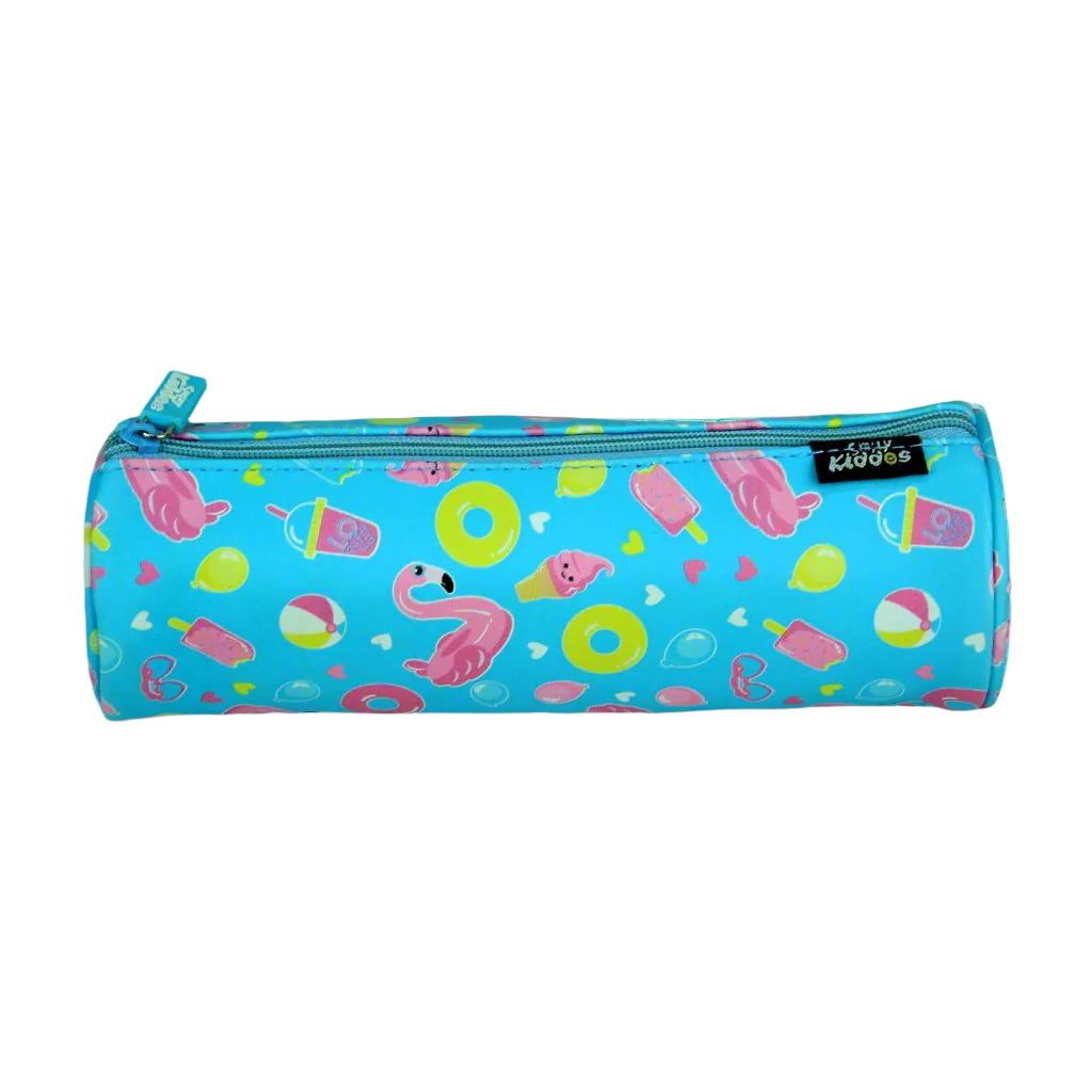 Swan Elegance Round Pencil Pouch – Light Blue