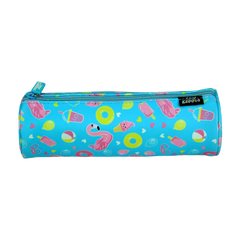 Swan Elegance Round Pencil Pouch – Light Blue