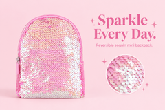 Smily Kiddos Reversible Sequin Casual Backpack – Pink