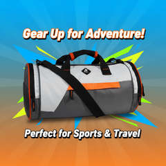 Fit Gear Gym Bag - Grey & Neon Orange